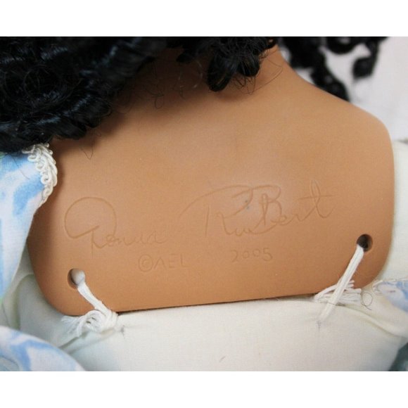 Paradise Galleries Donna Rubert Porcelain 24'' Doll Black Kaylee Porcelain Cloth - Picture 6 of 6